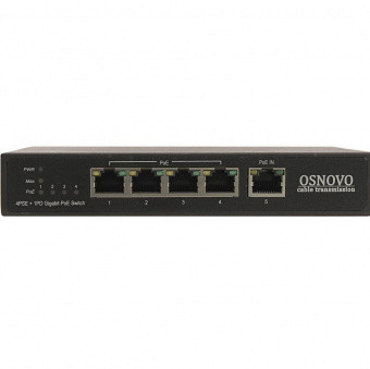 OSNOVO SW-8050/DB: 4-портовый неуправляемый PoE коммутатор Gigabit Ethernet + удлинитель купить по лучшей цене