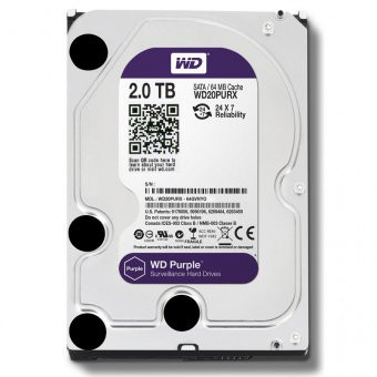 2 Тбайт жесткий диск WD20PURZ серии WD Purple для систем видеонаблюдения купить по лучшей цене