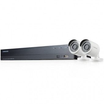 Комплект видеонаблюдения с HDD 1 ТБ Wisenet Samsung SDH-B73023BFP: DVR + 2 уличные AHD камеры купить по лучшей цене